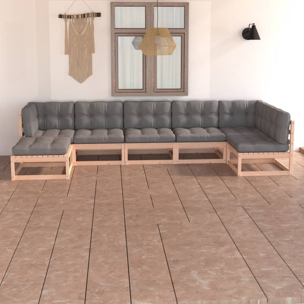 vidaXL 7-delige Loungeset massief grenenhout