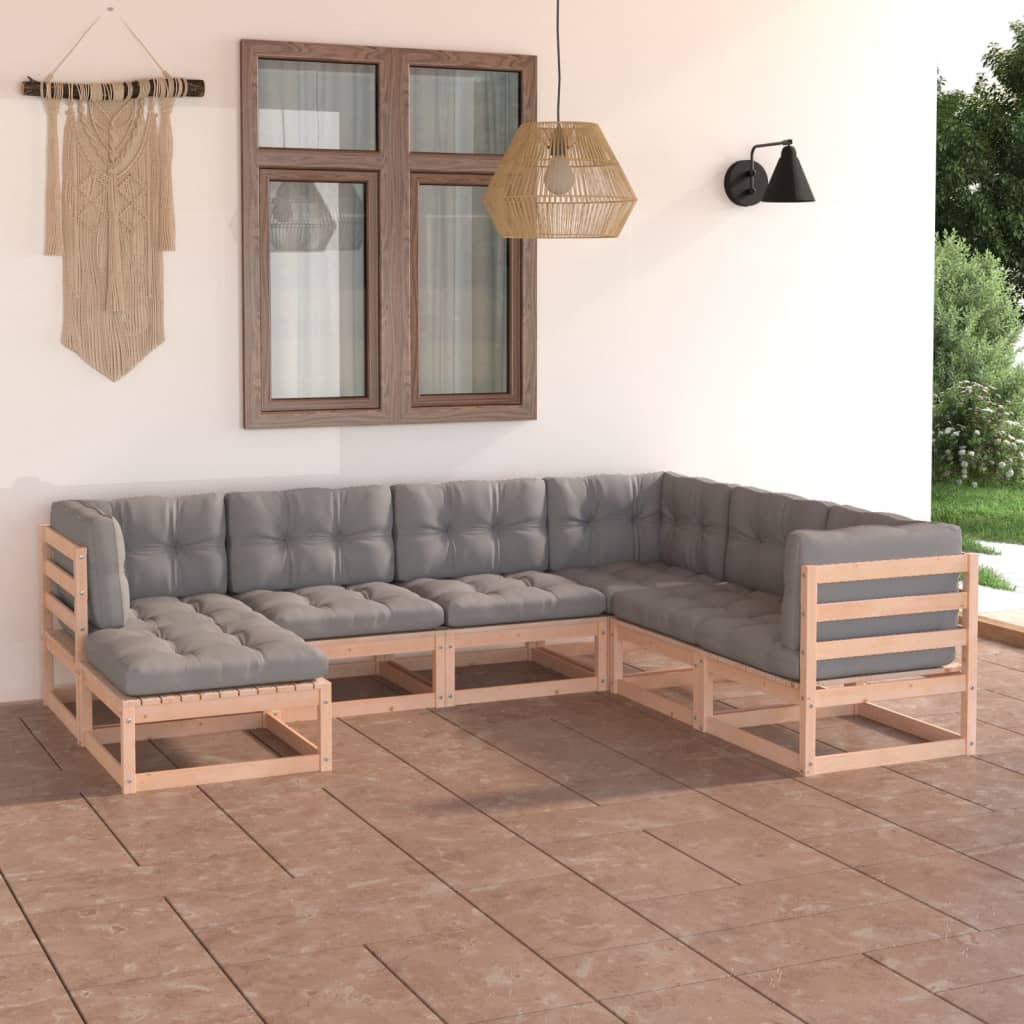 vidaXL 7-delige Loungeset massief grenenhout