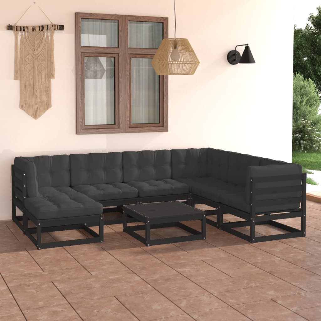 vidaXL 8-Piece Lounge Set Solid Pine Wood