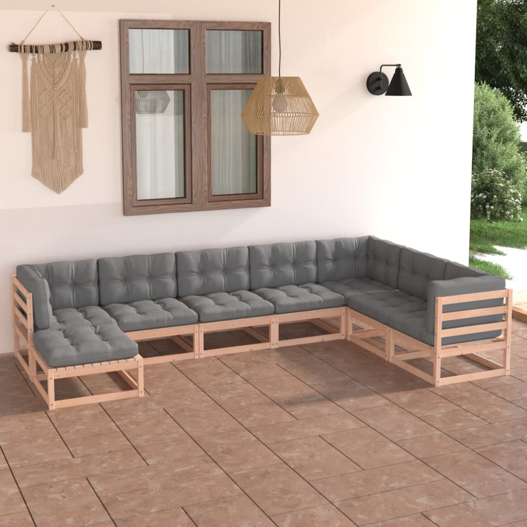 vidaXL 8-Piece Lounge Set Solid Pinewood
