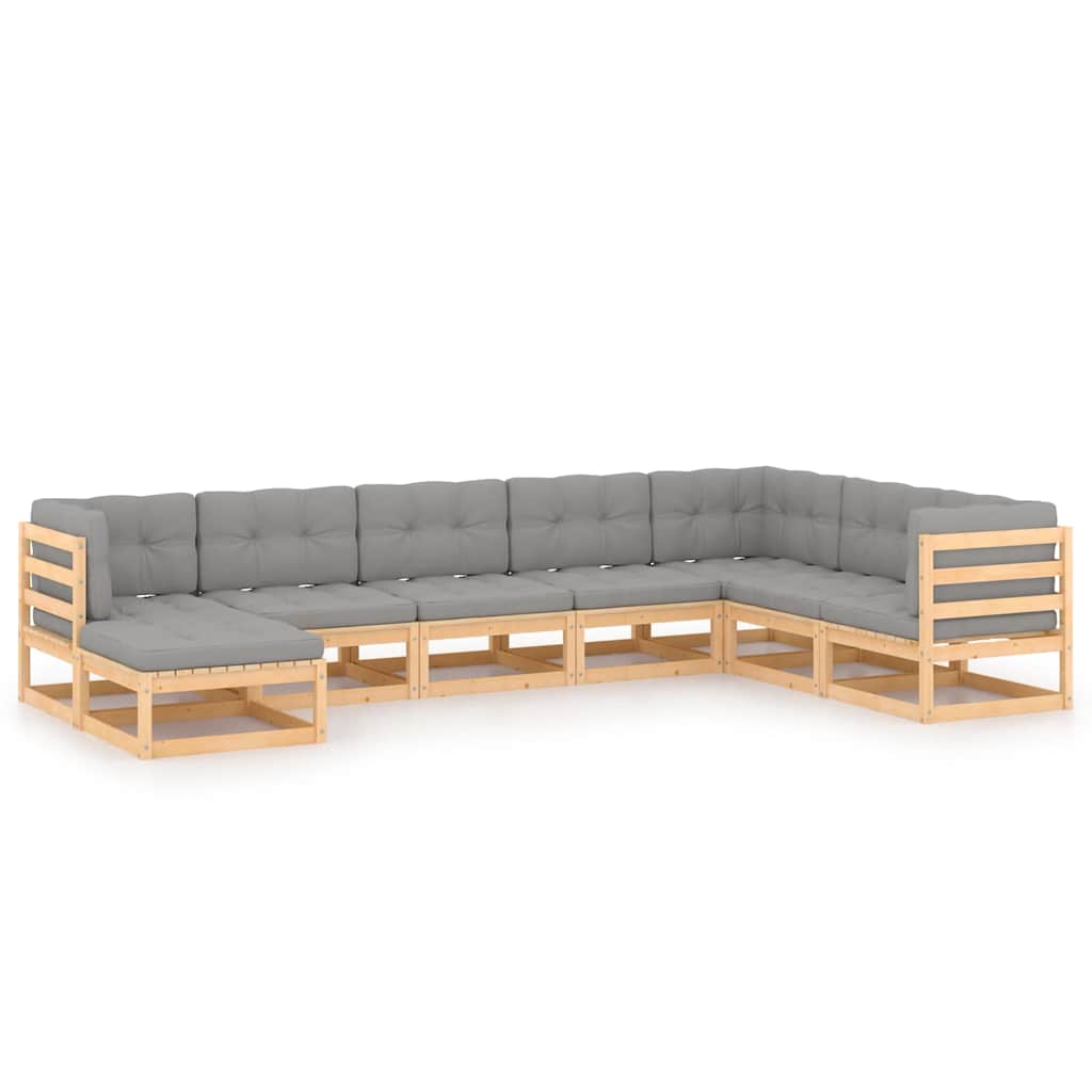 vidaXL 8-Piece Lounge Set Solid Pinewood
