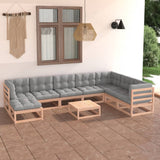 vidaXL 9-piece Lounge Set Solid Pine Wood