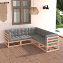 vidaXL 5-delige Loungeset massief grenenhout