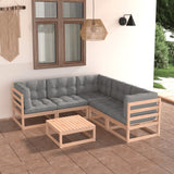 vidaXL 6-delige Loungeset massief grenenhout
