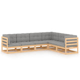 vidaXL 6-delige Loungeset massief grenenhout
