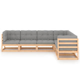 vidaXL 6-delige Loungeset massief grenenhout