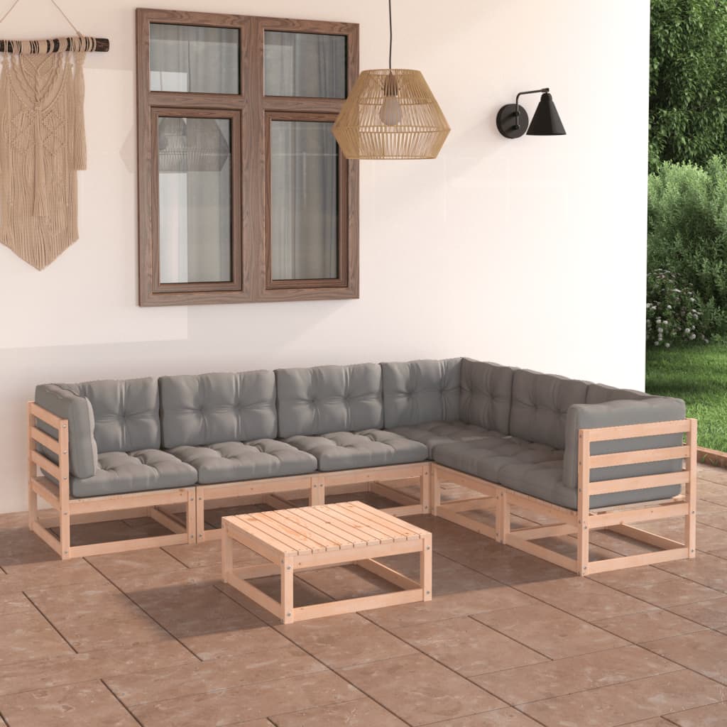 vidaXL 7-delige Loungeset massief grenenhout