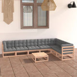vidaXL 8-Piece Solid Pine Wood Lounge Set