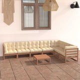 vidaXL 8-Piece Solid Pine Wood Lounge Set