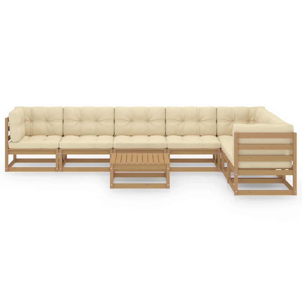 vidaXL 8-Piece Solid Pine Wood Lounge Set