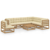 vidaXL 8-Piece Lounge Set Solid Pine Wood Honey Brown