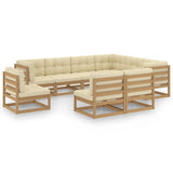 vidaXL 9-piece Lounge Set Solid Pine Wood Grey