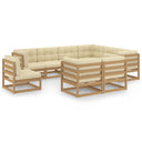 vidaXL Salon de jardin 9 pcs Bois de pin massif