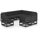 vidaXL Salon de jardin 9 pcs Bois de pin massif