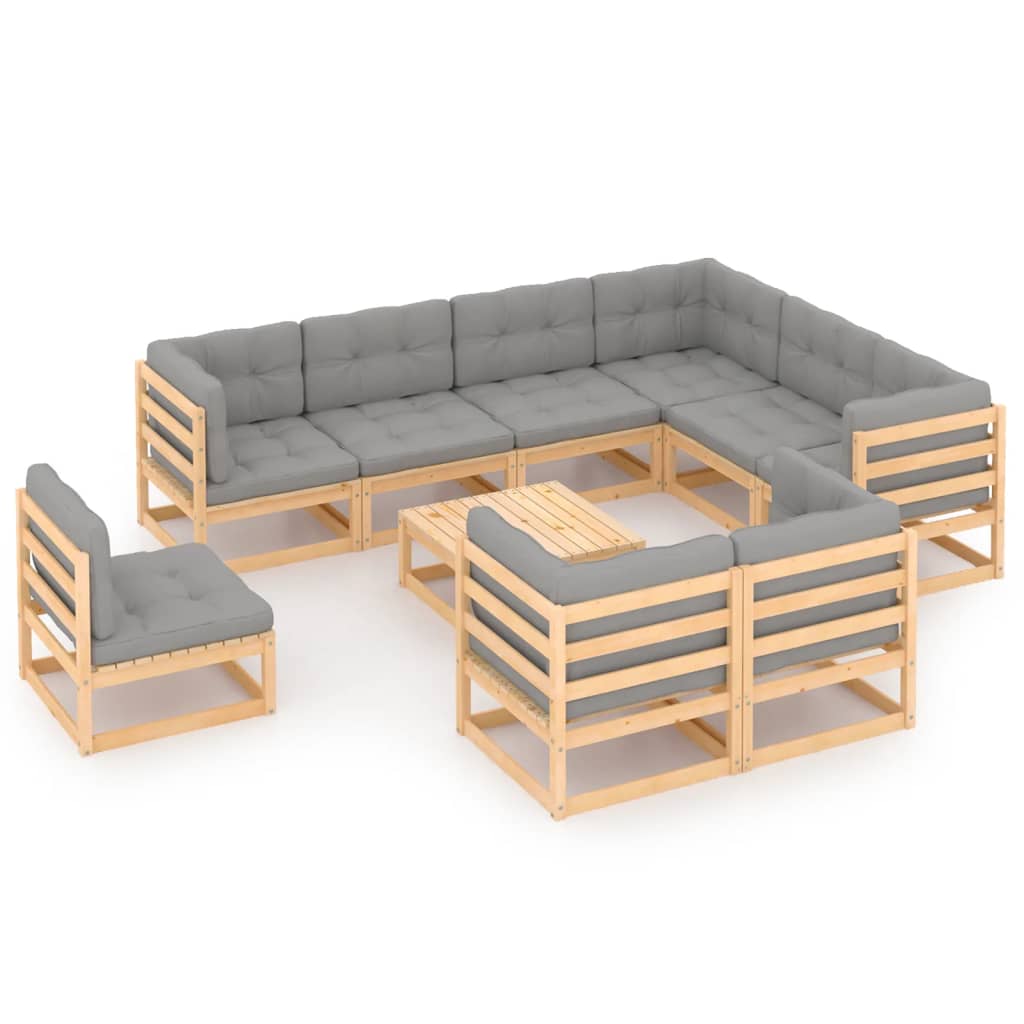 vidaXL 10-delige Loungeset massief grenenhout