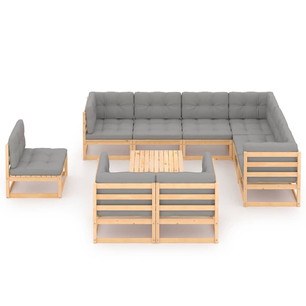 vidaXL 10-delige Loungeset massief grenenhout
