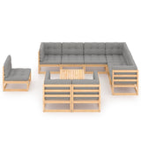 vidaXL 10-delige Loungeset massief grenenhout