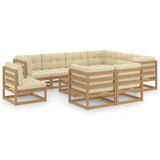 vidaXL 10-delige Loungeset massief grenenhout