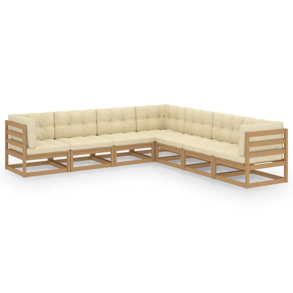 vidaXL 7-Piece Lounge Set Solid Pine Wood