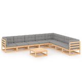 vidaXL 9-piece Lounge Set Solid Pinewood Honey Brown