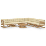 vidaXL 9-piece Lounge Set Solid Pinewood Honey Brown