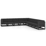 vidaXL 9-piece Lounge Set Solid Pine Wood Grey
