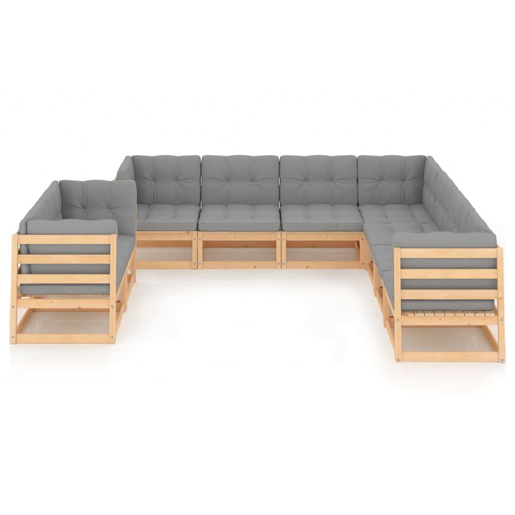 vidaXL 9-piece Lounge Set Solid Pine Wood