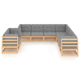 vidaXL 9-piece Lounge Set Solid Pine Wood