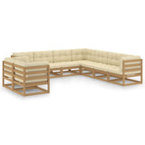 vidaXL 9-piece Lounge Set Solid Pine Wood