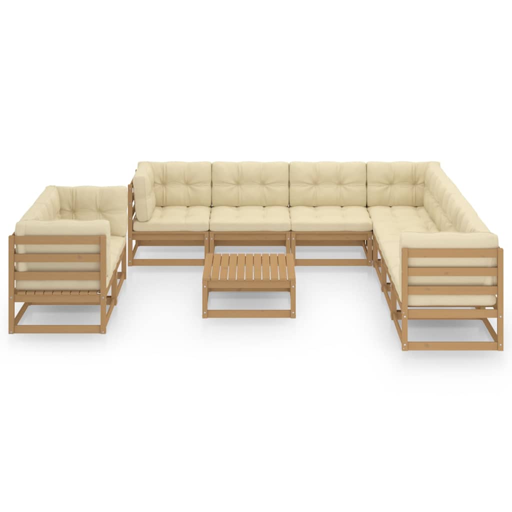 vidaXL 10-delige Loungeset massief grenenhout