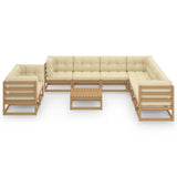vidaXL 10-delige Loungeset massief grenenhout