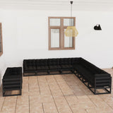 vidaXL 11-Piece Solid Pinewood Lounge Set Grey