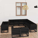 vidaXL 11-delige Loungeset met kussens massief grenenhout