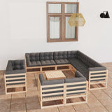 vidaXL 12-delige Loungeset massief grenenhout