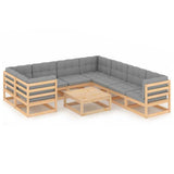 vidaXL 9-piece Lounge Set Solid Pine Wood