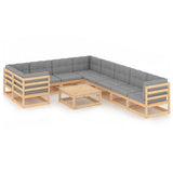 vidaXL 10-delige Loungeset massief grenenhout