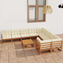 vidaXL 10-delige Loungeset massief grenenhout