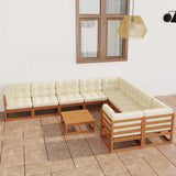 vidaXL 10-delige Loungeset massief grenenhout