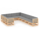vidaXL 10-delige Loungeset massief grenenhout