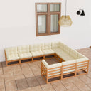 vidaXL 10-delige Loungeset massief grenenhout