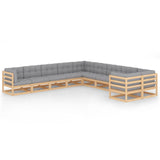 vidaXL 10-delige Loungeset massief grenenhout