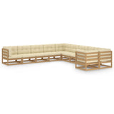 vidaXL 10-delige Loungeset massief grenenhout