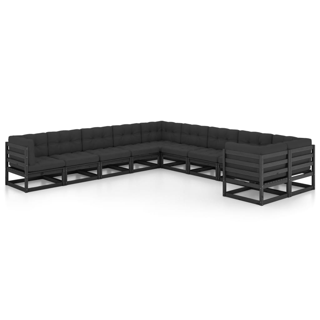 vidaXL 10-delige Loungeset massief grenenhout