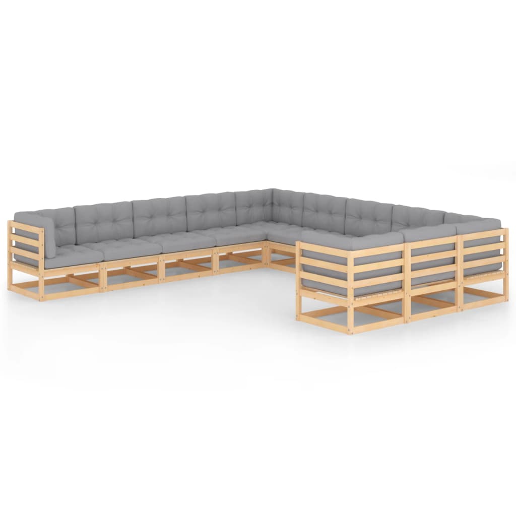 vidaXL 11-delige Loungeset massief grenenhout