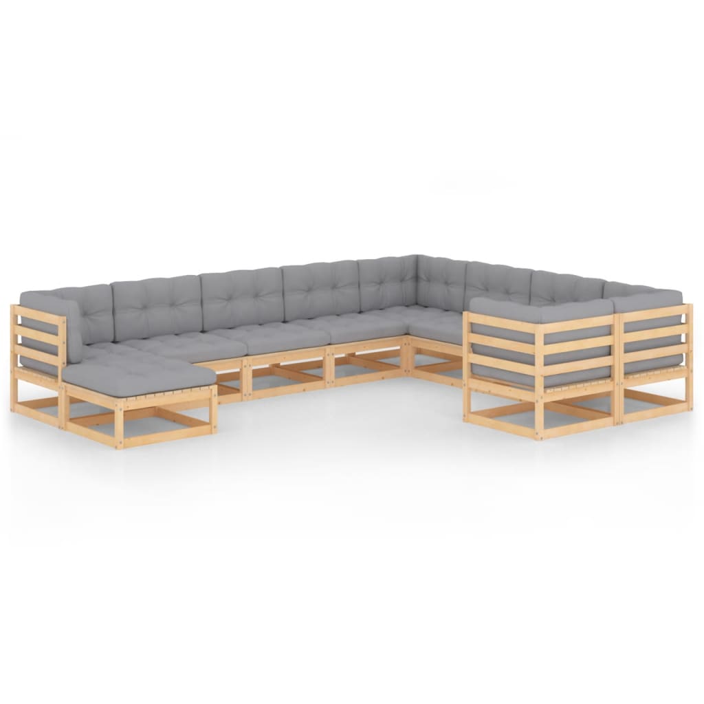 vidaXL 10-delige Loungeset massief grenenhout