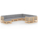 vidaXL 10-delige Loungeset massief grenenhout