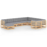 vidaXL 10-delige Loungeset massief grenenhout