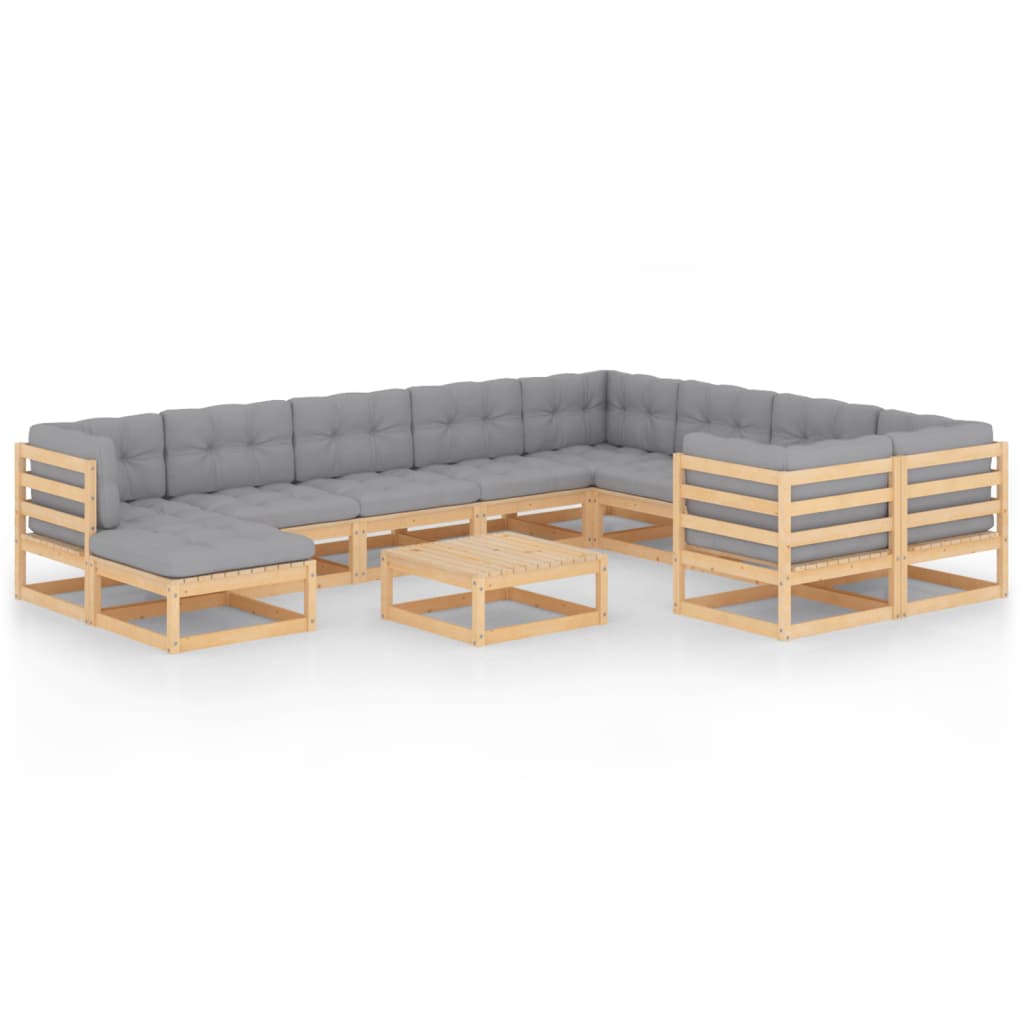 vidaXL 11-delige Loungeset massief grenenhout