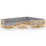 vidaXL 11-delige Loungeset massief grenenhout
