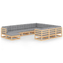 vidaXL 11-delige Loungeset massief grenenhout